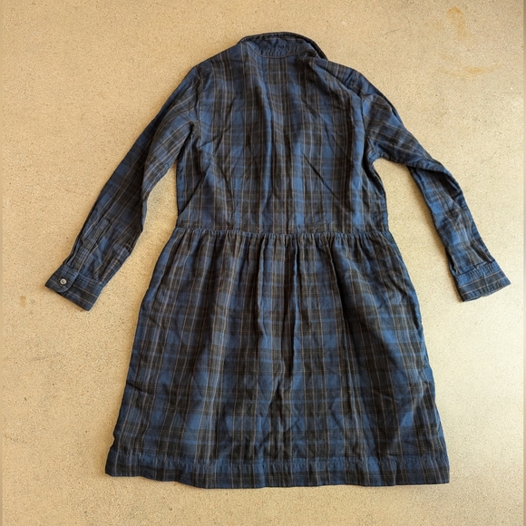Gap blue plaid cotton shirt dress - Small - Picture 2 of 15